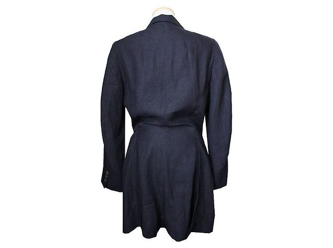 Jil Sander Completo due pezzi: giacca in lino blu navy e pantaloncini - vista 2