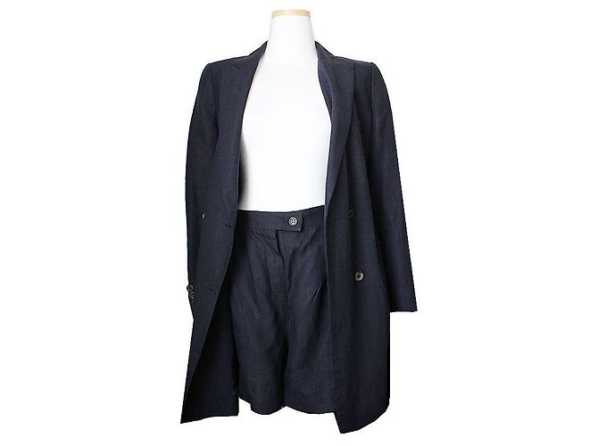 Jil Sander Completo due pezzi: giacca in lino blu navy e pantaloncini - vista 3