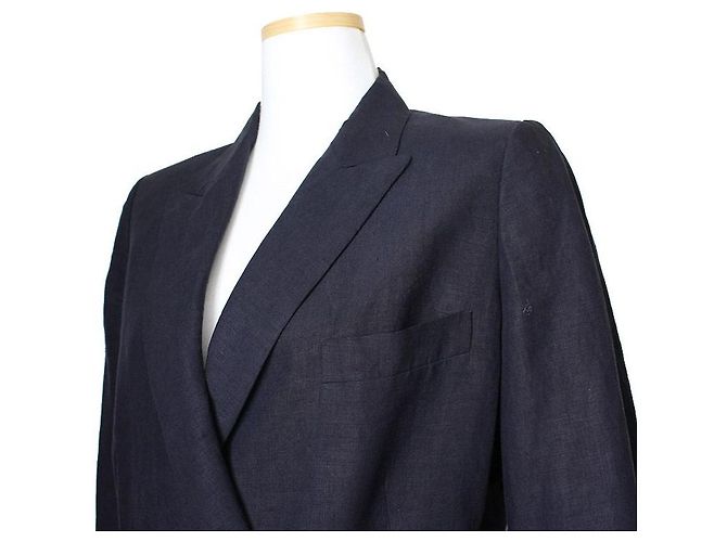 Jil Sander Completo due pezzi: giacca in lino blu navy e pantaloncini - vista 5