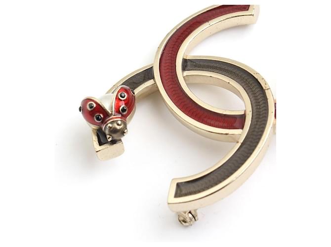 Chanel Ladybug-Brosche mit CC-Logo Mehrfarben - Ansicht 4