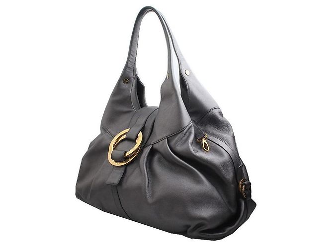 Bulgari Chandra Schultertasche Anthrazitgrau Braun - Ansicht 2