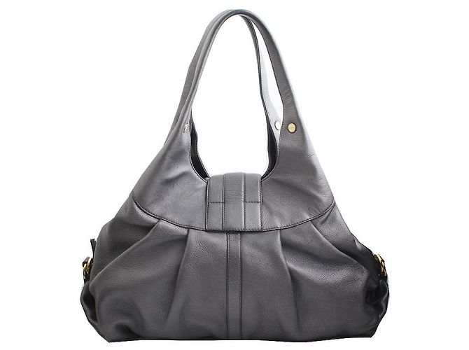 Bulgari Chandra Schultertasche Anthrazitgrau Braun - Ansicht 3