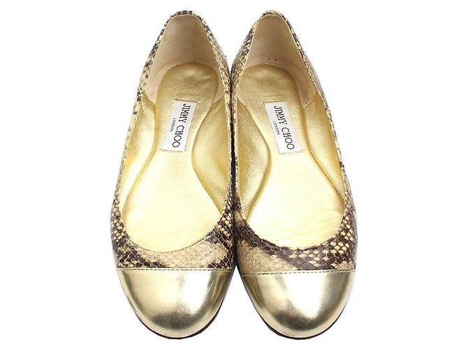 Jimmy Choo Ballerines en Python Doré - vista 2