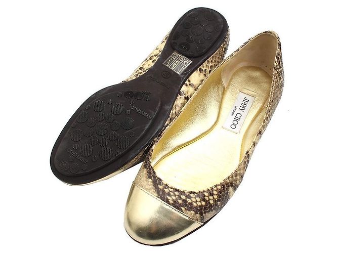 Jimmy Choo Ballerines en Python Doré - vista 3