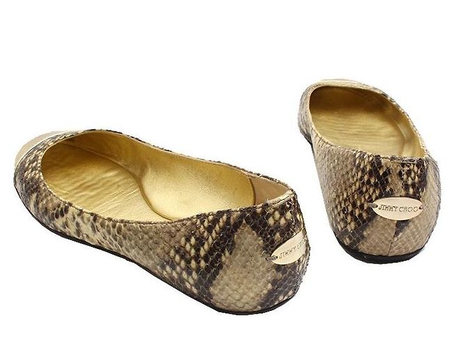Jimmy Choo Ballerines en Python Doré - vista 4
