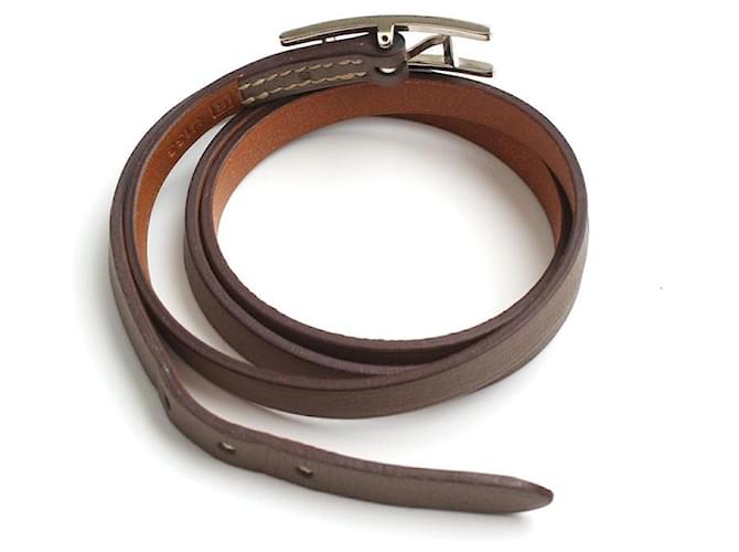 Hermès Pulsera Hapi Row Strap Marrón Stamp Castaño - vista 2