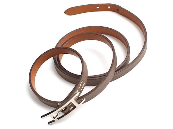 Hermès Pulsera Hapi Row Strap Marrón Stamp Castaño - vista 3