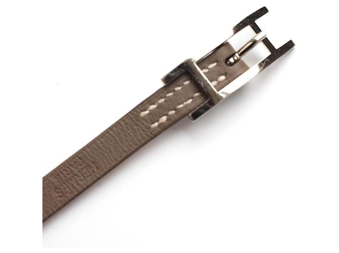 Hermès Pulsera Hapi Row Strap Marrón Stamp Castaño - vista 4