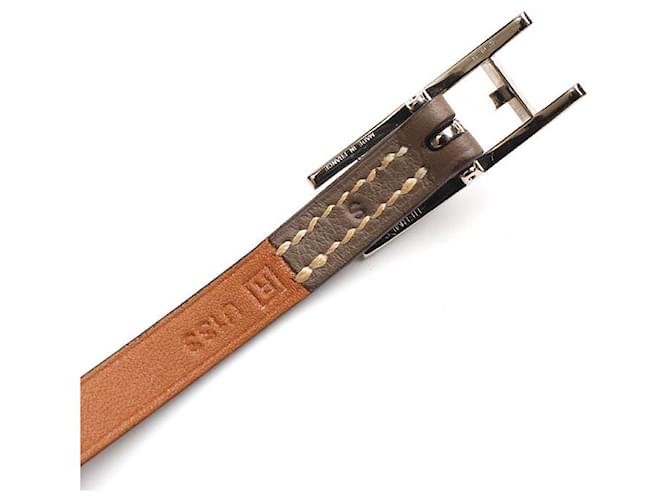 Hermès Pulsera Hapi Row Strap Marrón Stamp Castaño - vista 5