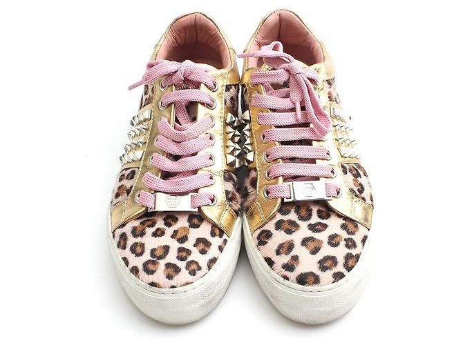 Philipp Plein Leopard Sneaker aus Hirschleder Pink - Ansicht 2