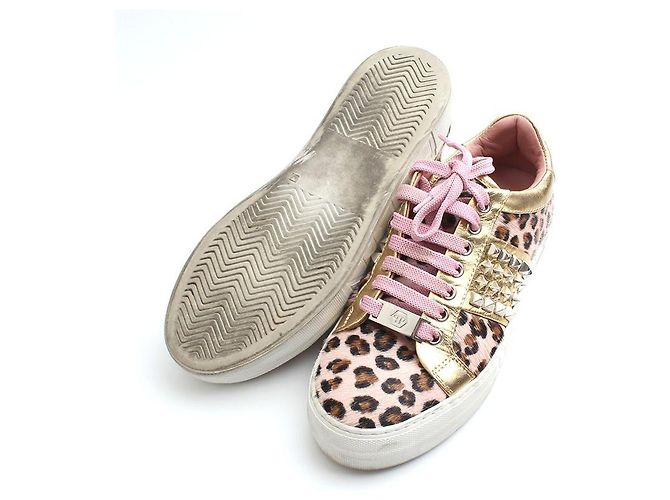Philipp Plein Leopard Sneaker aus Hirschleder Pink - Ansicht 3
