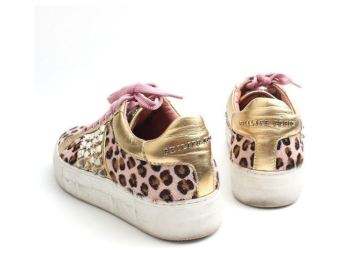 Philipp Plein Leopard Sneaker aus Hirschleder Pink - Ansicht 4