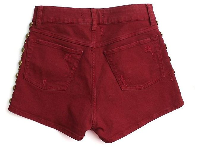 Sandro Shorts de denim burdeos Roja - vista 2