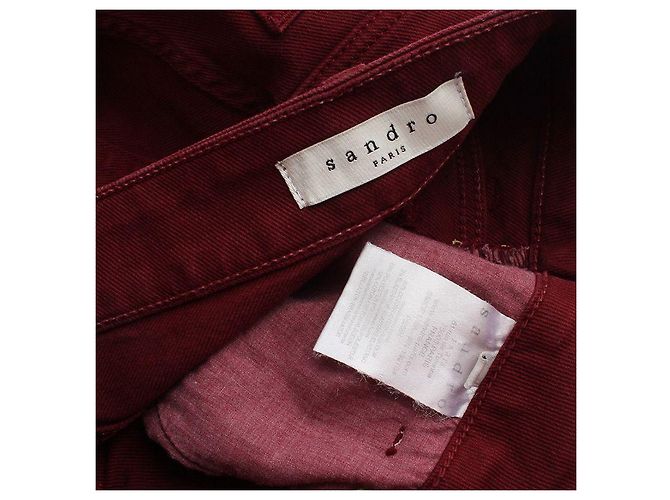 Sandro Shorts de denim burdeos Roja - vista 3