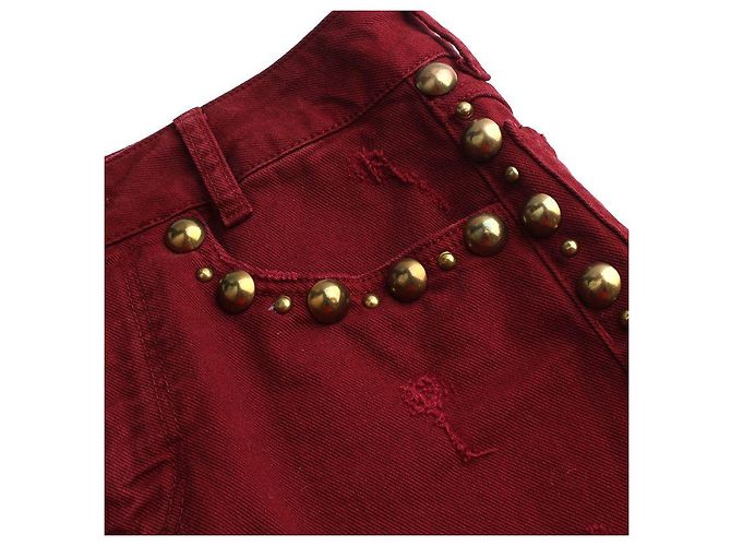 Sandro Shorts de denim burdeos Roja - vista 4
