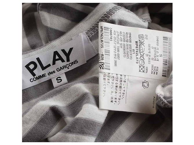 Comme Des Garcons Camiseta de algodón blanco y gris Plata - vista 4