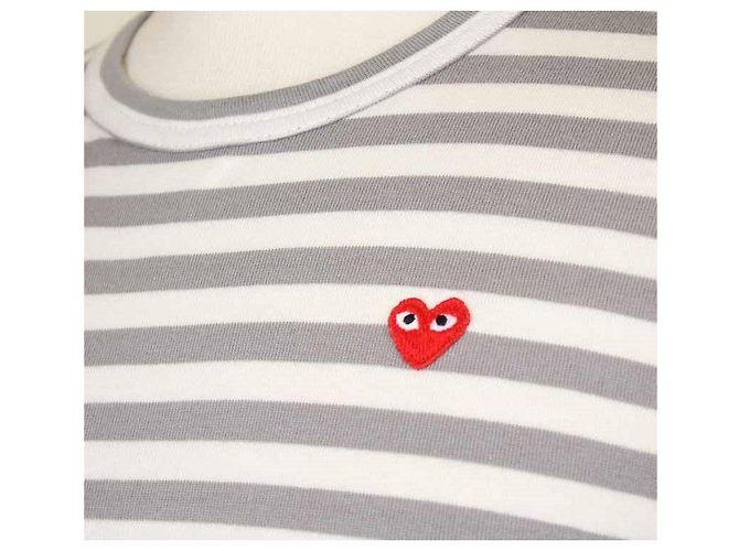 Comme Des Garcons Camiseta de algodón blanco y gris Plata - vista 5