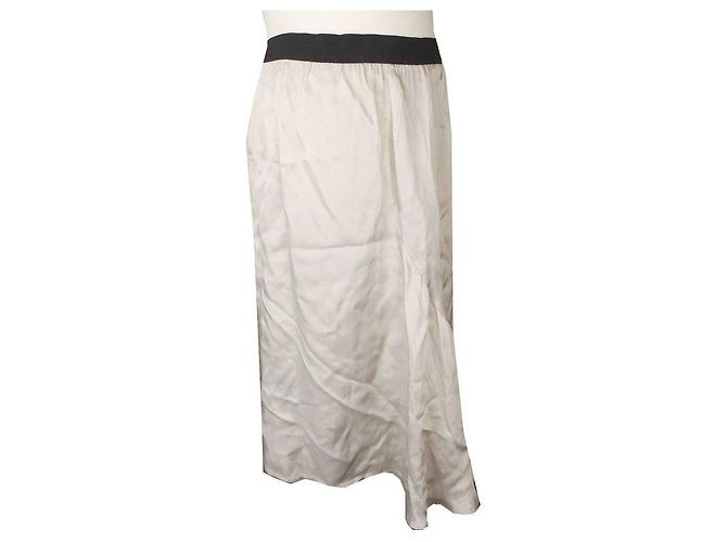 Isabel Marant Falda asimétrica con bandas metálicas beige Blanco - vista 2