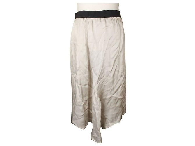 Isabel Marant Falda asimétrica con bandas metálicas beige Blanco - vista 3