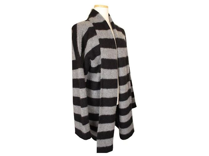 Vince Offener Strickcardigan aus Kaschmir in Grau-Schwarz Braun - Ansicht 2