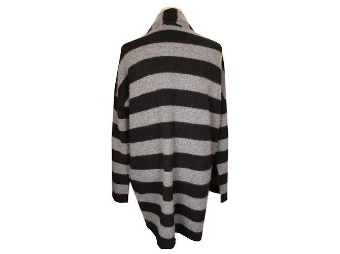 Vince Offener Strickcardigan aus Kaschmir in Grau-Schwarz Braun - Ansicht 3