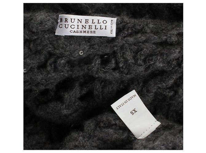 Brunello Cucinelli Ärmelloses Strickoberteil mit Cashmere-Crochet-Besatz XS Braun - Ansicht 4