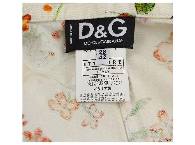Dolce & Gabbana Chaqueta de algodón con estampado floral marfil Blanco - vista 5