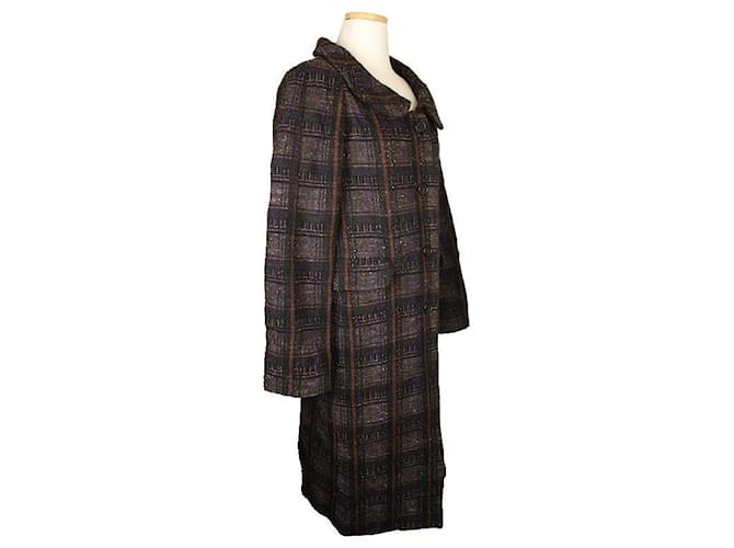 Marni Abrigo largo de tweed multi-check Multicolor - vista 2