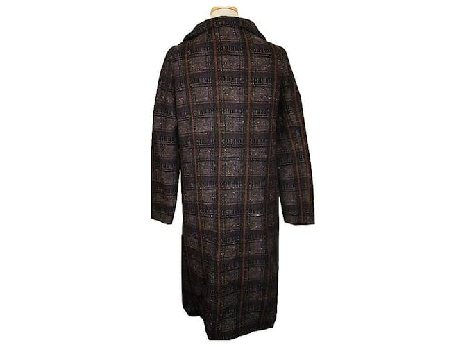 Marni Abrigo largo de tweed multi-check Multicolor - vista 3