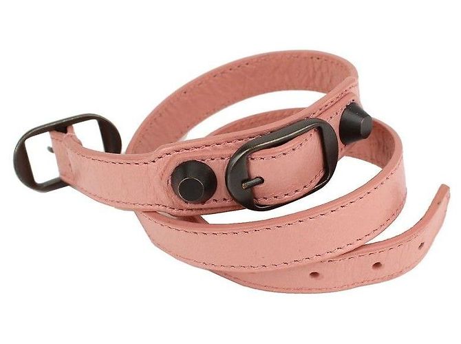 Balenciaga Bracciale Motor Indie con cinturino in pelle rosa - vista 2