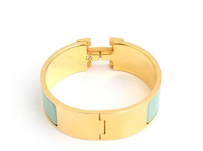 Hermès Bracciale rigido Mint Click-Clack placcato oro D'oro - vista 2
