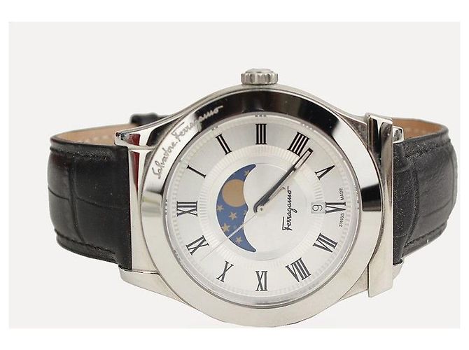 Salvatore Ferragamo Relógio Moonphase em aço com pulseira de couro Multicor - vista 2