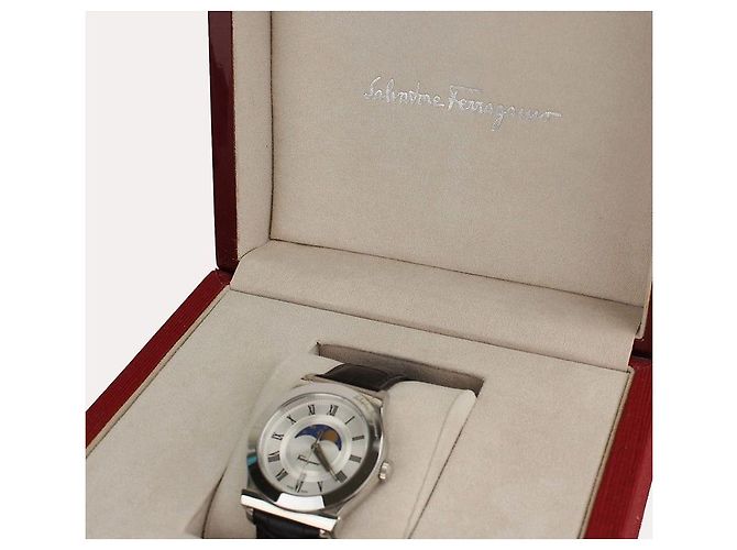 Salvatore Ferragamo Relógio Moonphase em aço com pulseira de couro Multicor - vista 6