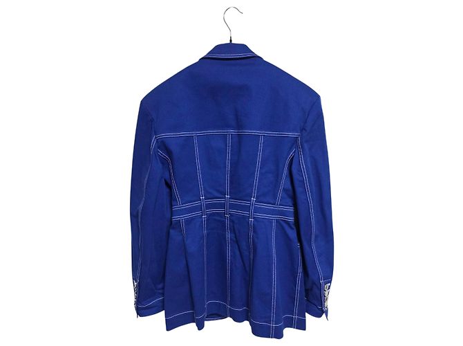 Balmain Oversized Jeansjacke für Damen Blau - Ansicht 2