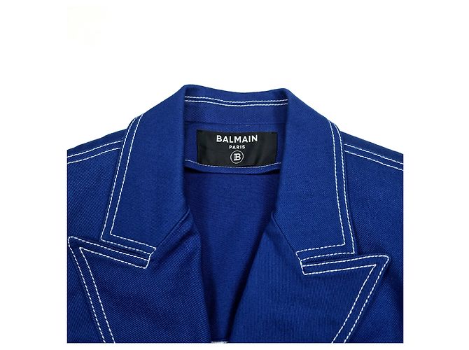 Balmain Oversized Jeansjacke für Damen Blau - Ansicht 3