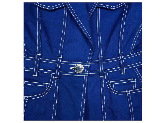 Balmain Oversized Jeansjacke für Damen Blau - Ansicht 4