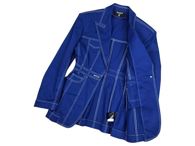 Balmain Oversized Jeansjacke für Damen Blau - Ansicht 6