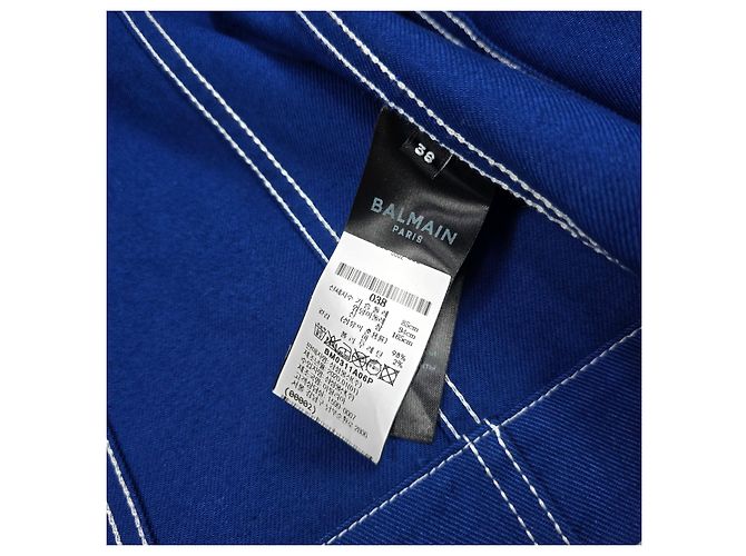 Balmain Oversized Jeansjacke für Damen Blau - Ansicht 7