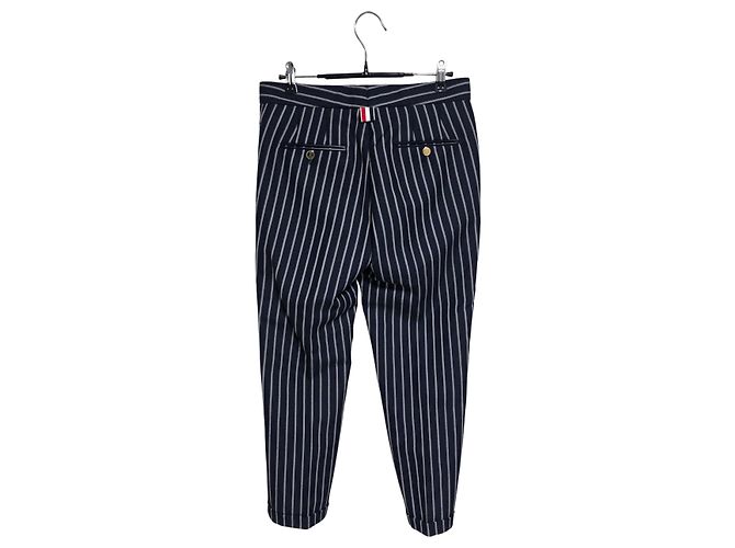 Thom Browne Pantalones de mohair a rayas para mujer Azul - vista 2