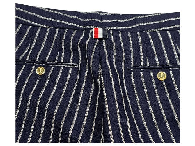 Thom Browne Pantalones de mohair a rayas para mujer Azul - vista 4