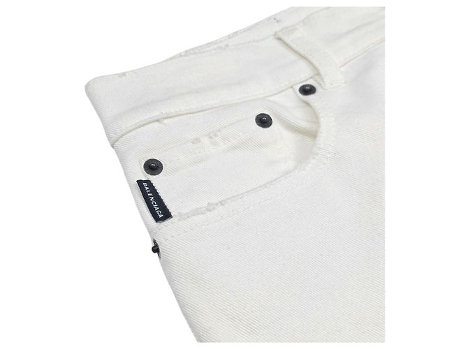 Day Balenciaga Denimhose mit Logo-Patch Weiß - Ansicht 3