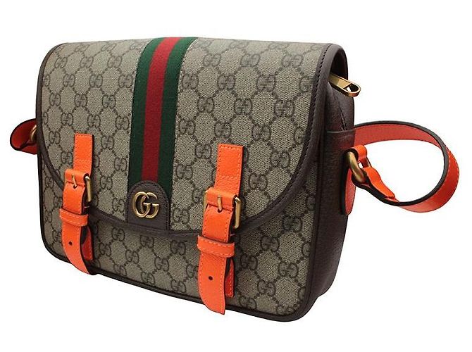 Gucci Borsa a tracolla Ophidia GG Marrone - vista 2