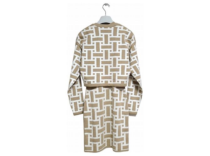 Hermès Conjunto de dos piezas Mosaic Beige Toast Castaño - vista 2