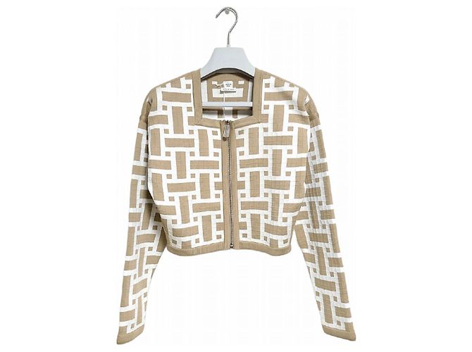 Hermès Conjunto de dos piezas Mosaic Beige Toast Castaño - vista 4