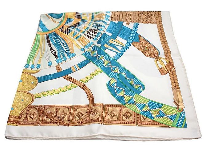 Hermès Cintura e cravatta in seta Carré Blu - vista 3