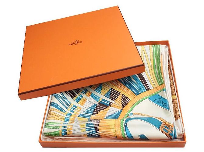 Hermès Cintura e cravatta in seta Carré Blu - vista 5