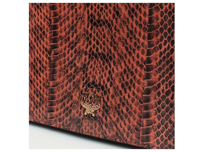 MCM Borsa a tracolla e clutch in lucertola Marrone - vista 6