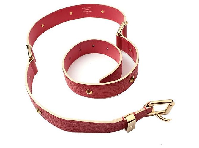 Louis Vuitton Suhali Gold Studded Gürtel Korallenrot - Ansicht 2