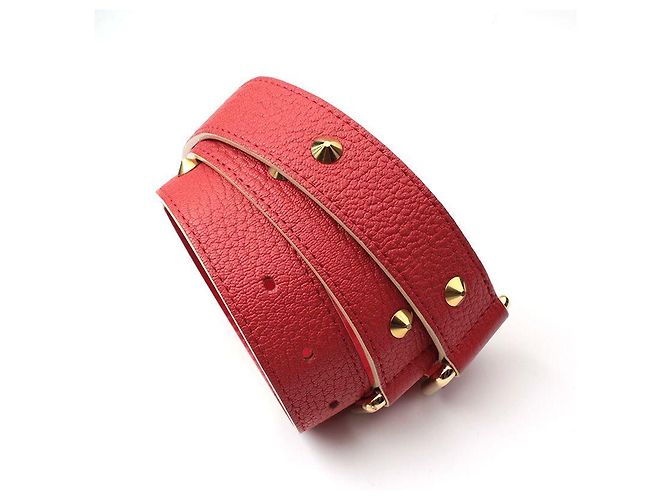 Louis Vuitton Suhali Gold Studded Gürtel Korallenrot - Ansicht 3