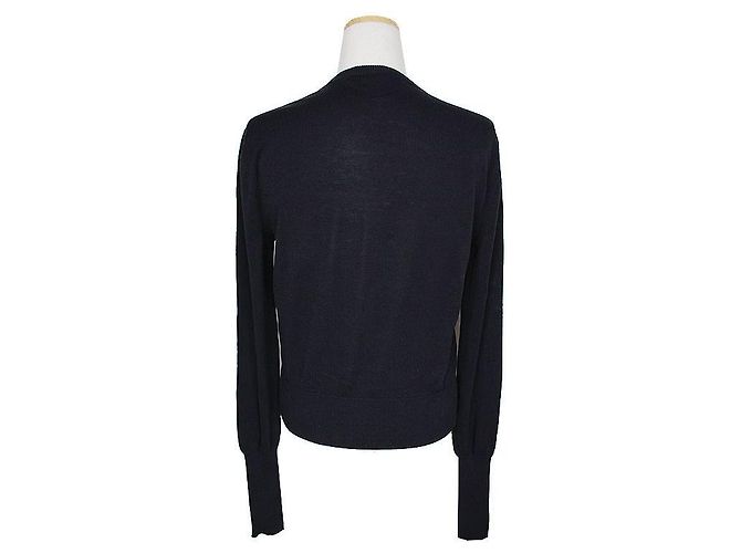Salvatore Ferragamo Strickjacke aus Baumwolle mit Seidenbesatz Blau - Ansicht 2